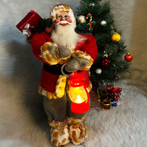 بابانوئل 60 سانت با فانوس چراغدار کد 007