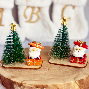 کاج مینیاتوری با کادو بابانوئل 12 سانت کد 379