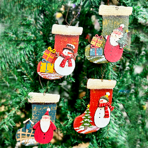 آویز جوراب چوبی کریسمس کد 45-313
