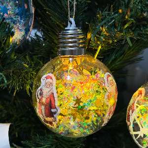 آویز گوی چراغدار بابانوئل 7 سانت کد 809