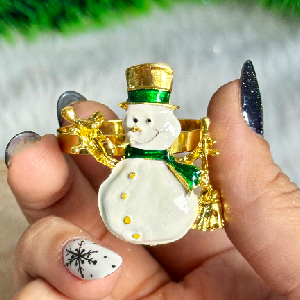 حلقه دستمال آدم برفی کریسمس