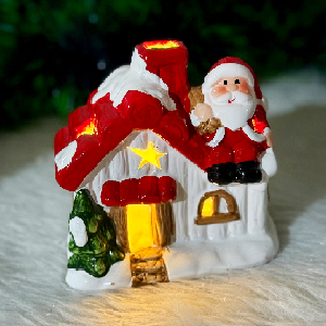 جاشمعی سرامیکی طرح کلبه بابانوئل کد 856