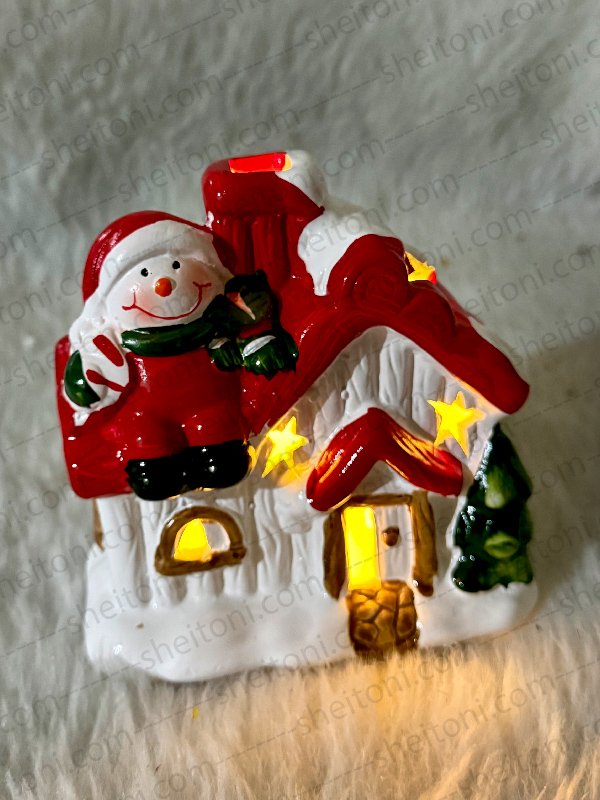 کلبه چراغدار سرامیکی آدم برفی کد 865 - Image 2