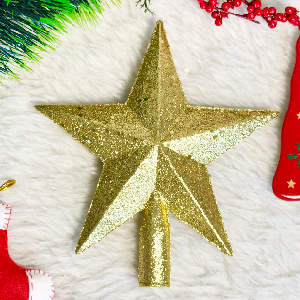 ستاره سر درختی فلزی طلایی 20 سانت کد 851