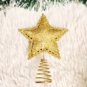ستاره سر درختی فلزی طلایی 17 سانت کد 825