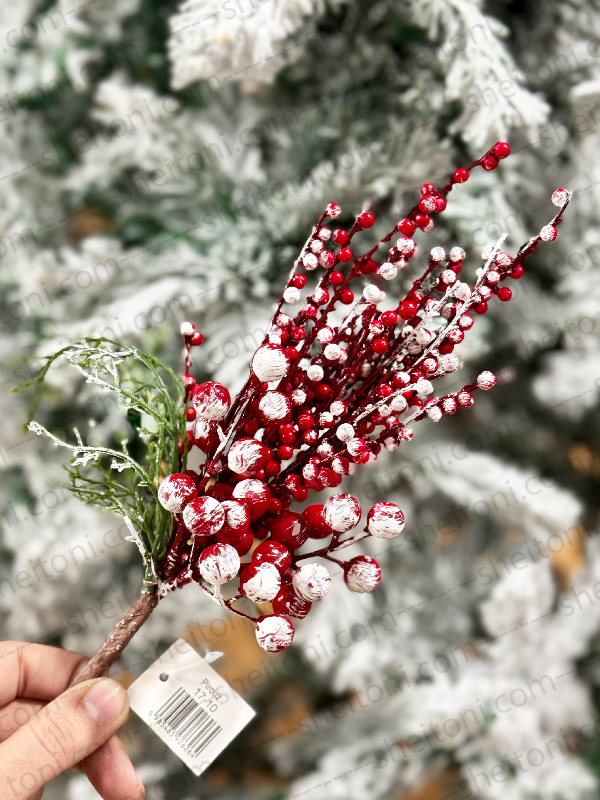 شاخه گل کریسمس 35 سانت کد 10-17 - Image 3