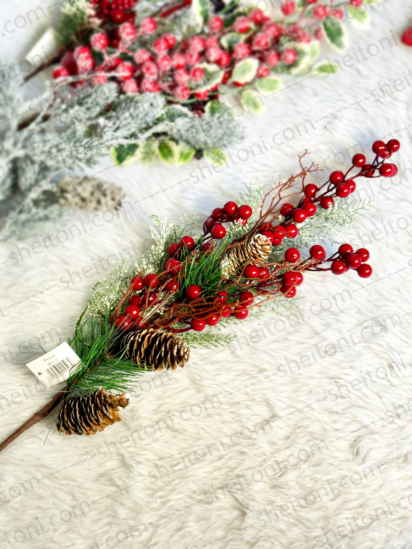 شاخه گل کریسمس 70 سانت کد 3-921 - Image 2