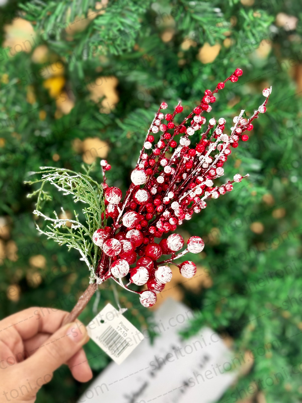 شاخه گل کریسمس 35 سانت کد 10-17 - Image 2